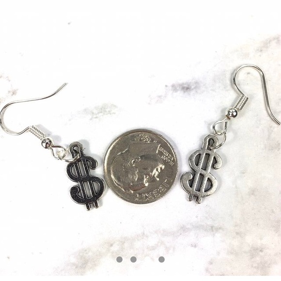 3 for $15 Money Sign Dangle Earrings - Picture 3 of 5